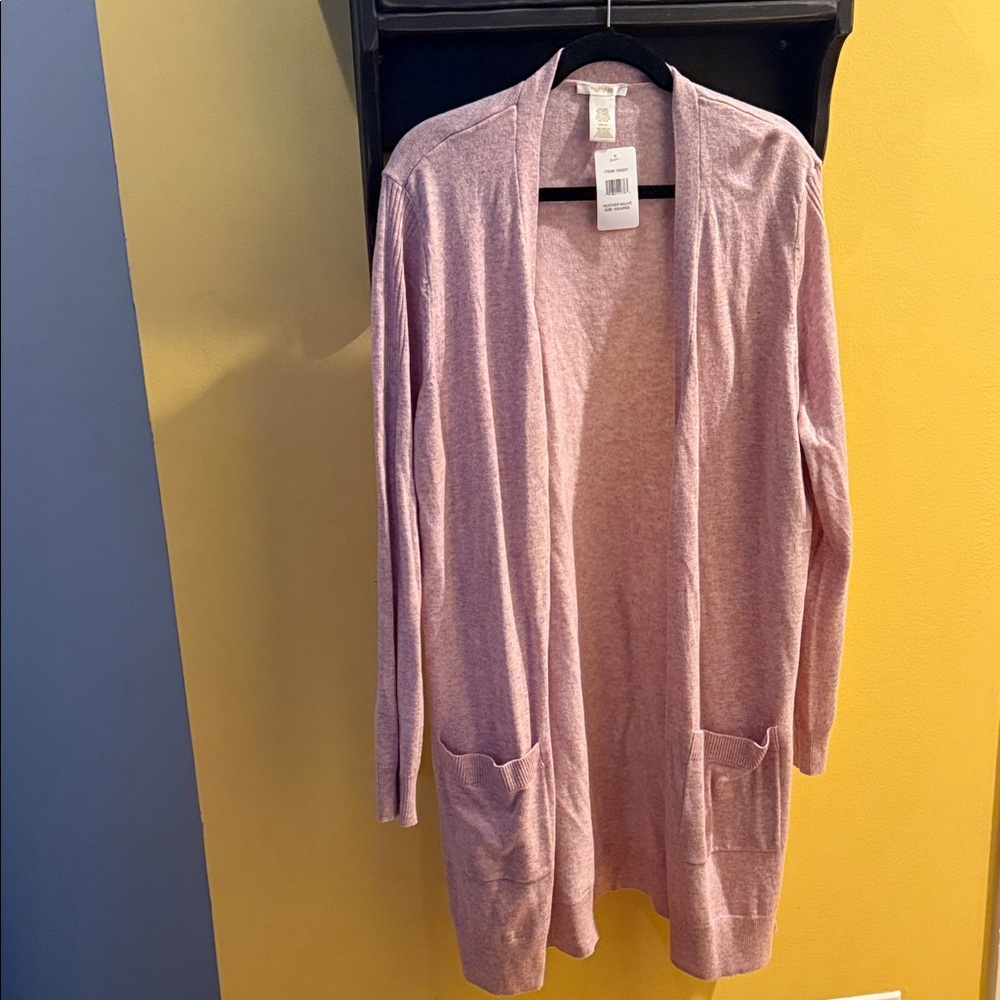 Matty M Dusty Rose Open-Front Women's Cardigan